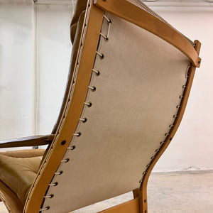 Set: Sessel Siesta mit Hocker Echtleder von Ingmar Relling für Westnofa