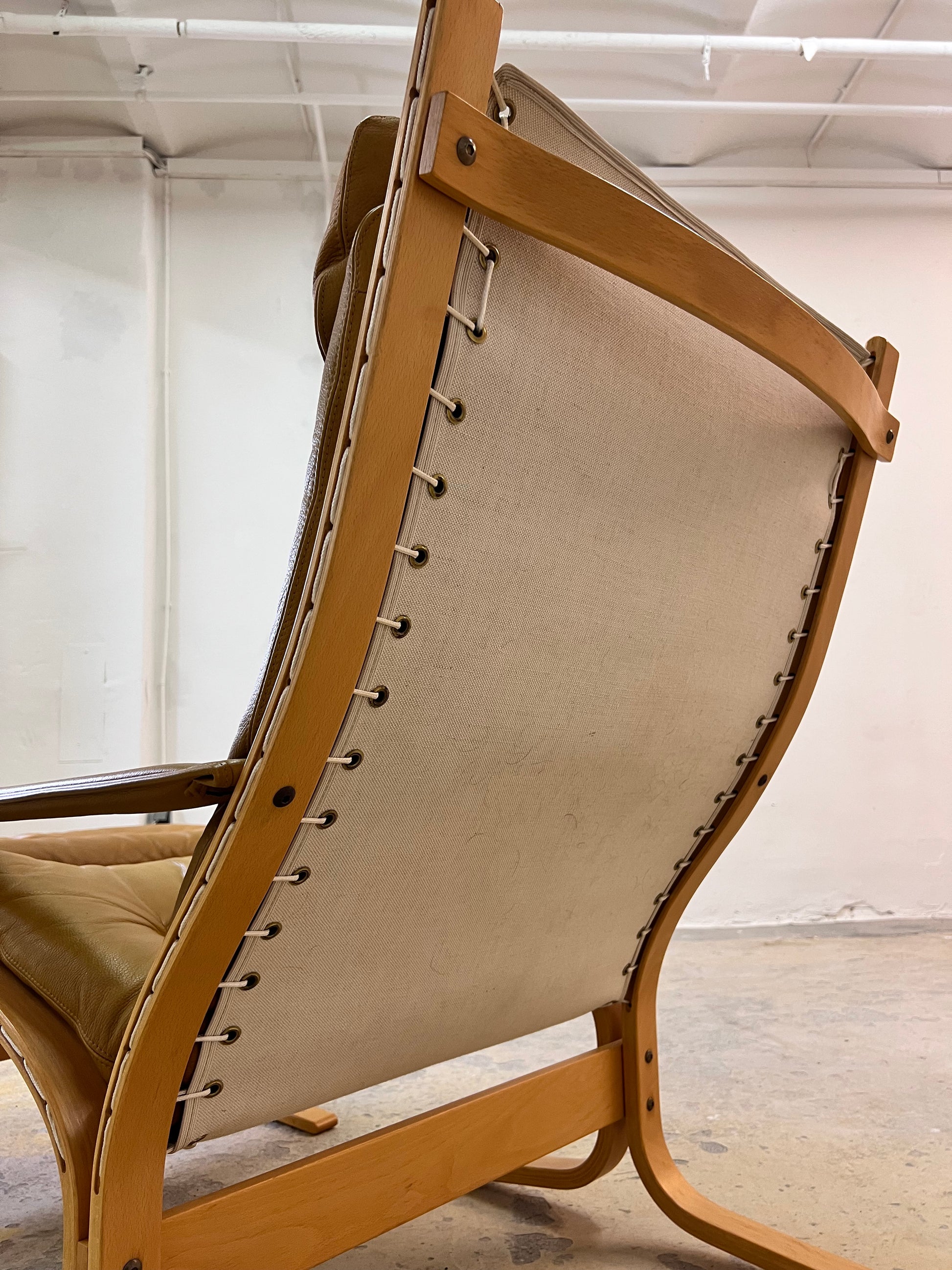 Set: Sessel Siesta mit Hocker Echtleder von Ingmar Relling für Westnofa