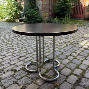 Runder Esstisch Aubergine Chrom