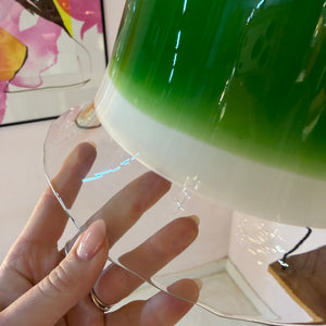 Hängelampe grün weiß Glas von Peill & Putzler