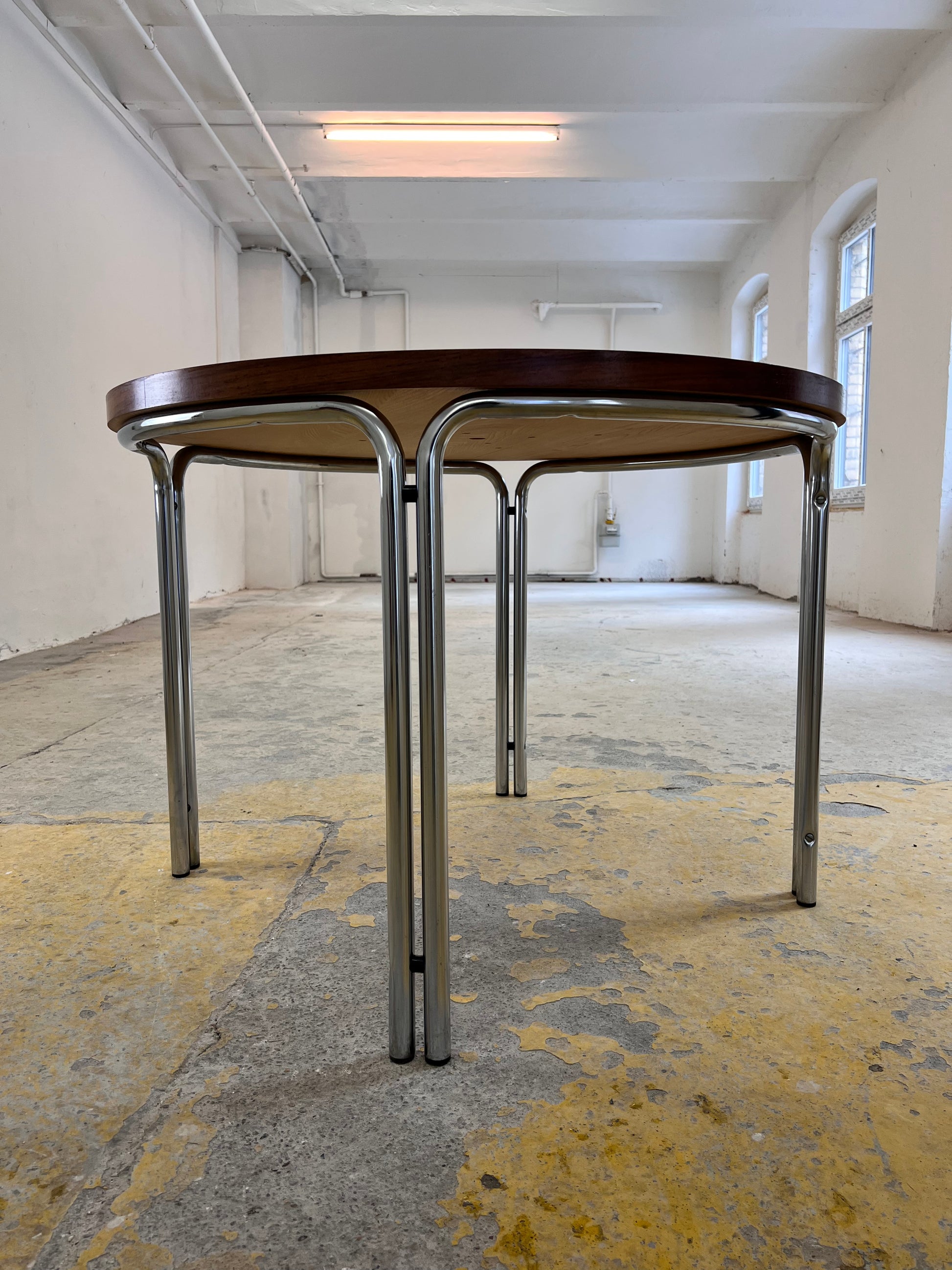 Runder Esstisch Palisander & Chrom