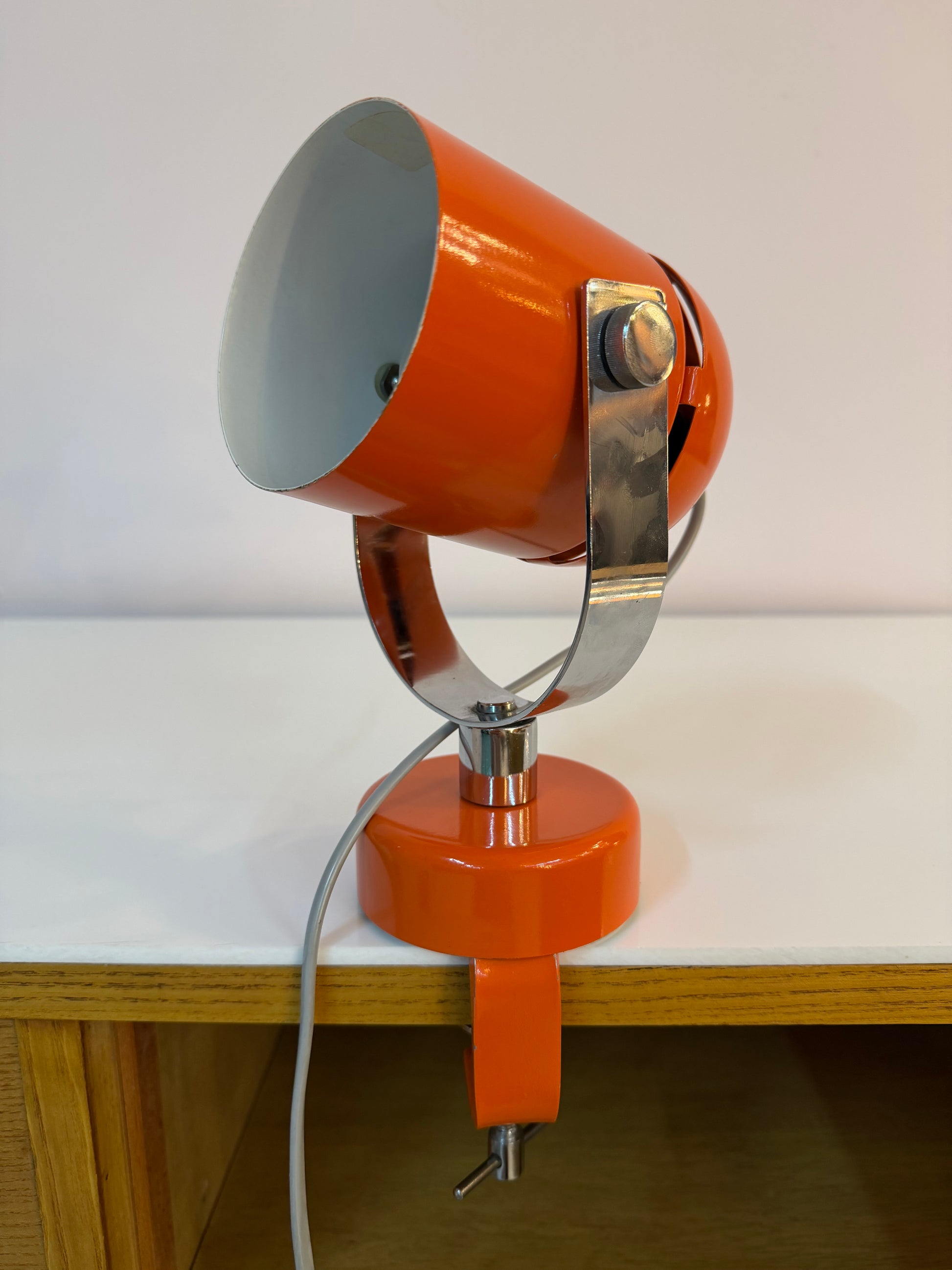 Klemmlampe / Wandlampe Combi Lux orange Chrom von Stanislav Indra für Lidokov Boskovice