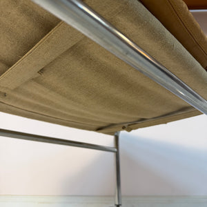 Hocker Modell Bore cognac Chrom von Noboru Nakamura für IKEA