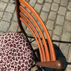 Polsterstuhl Teak neu gepolstert von Georg Leowald für Wilkhan
