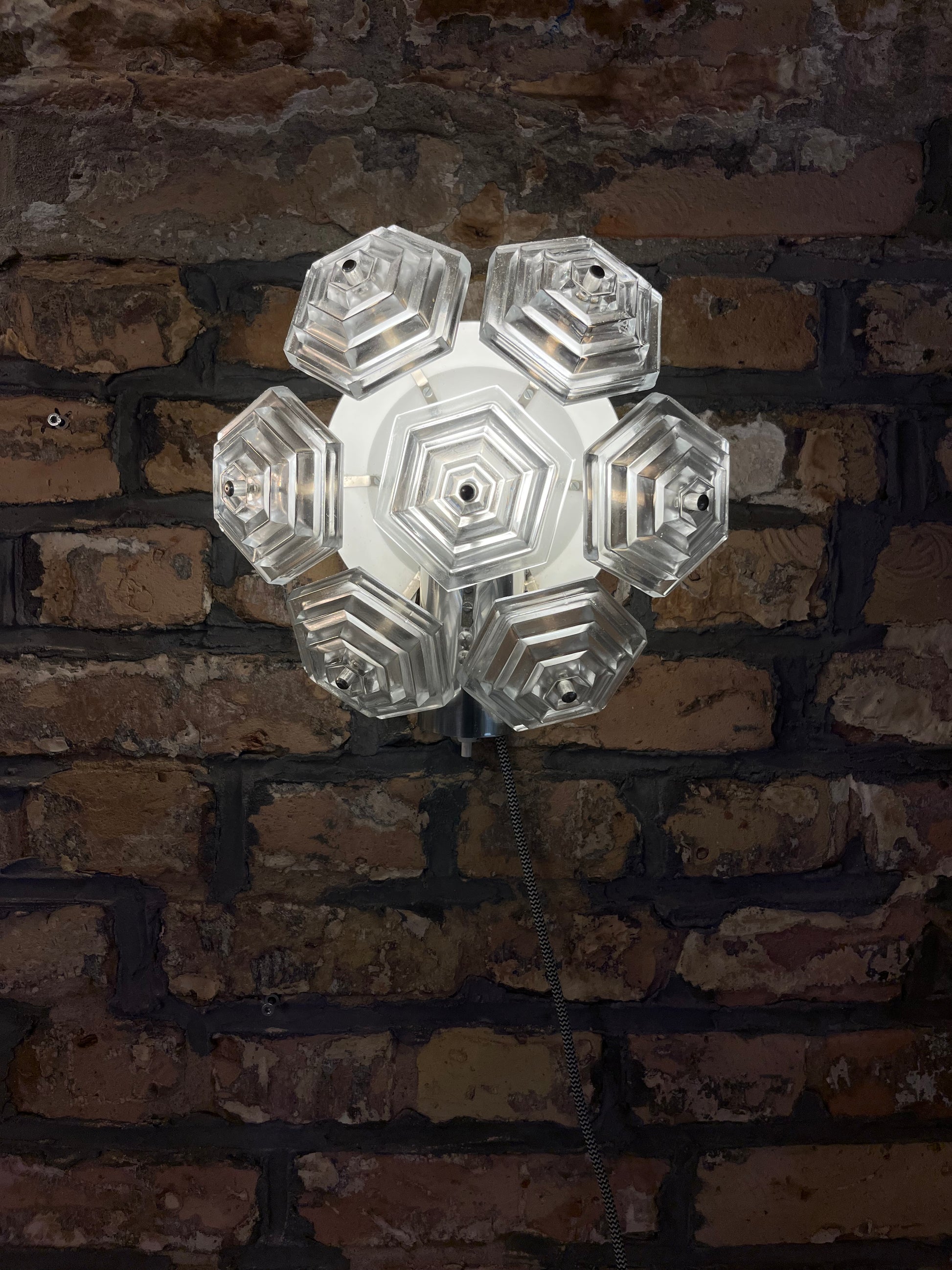 Wandlampe Eiskristall von VEB Kristallleuchtenbau Ebersbach