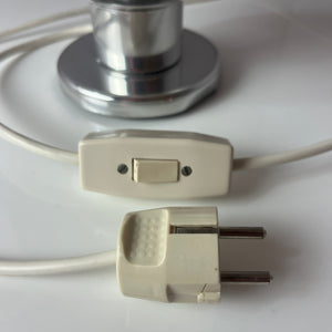 Tischlampe weiß orange Glas Chrom von Doria