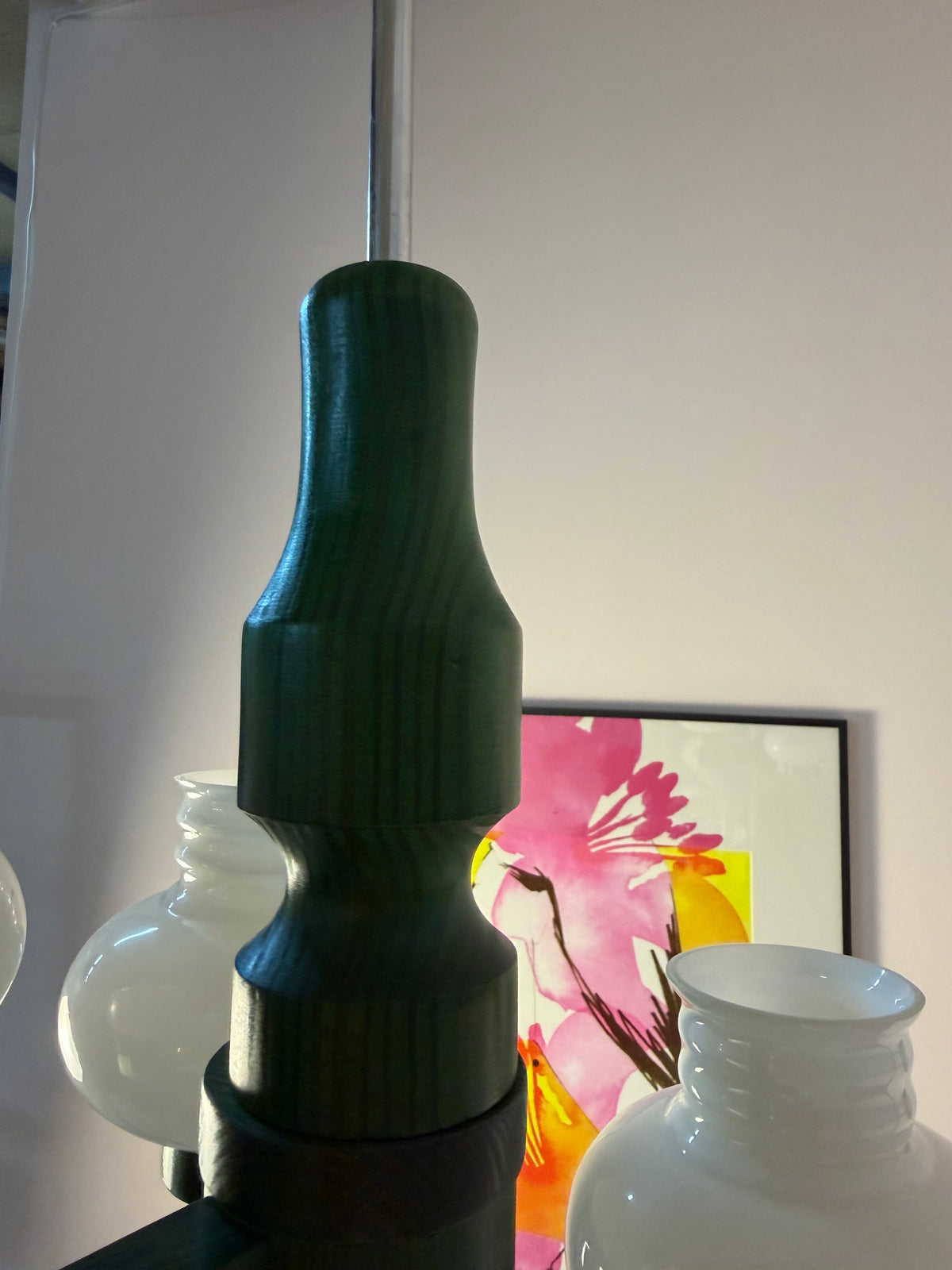 Kronleuchter grün Opalglas