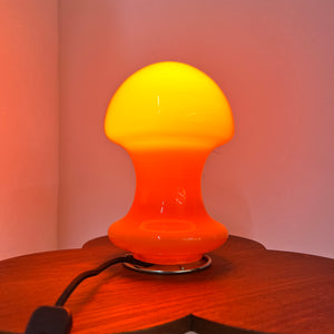 Tischlampe orange Glas aus Dänemark