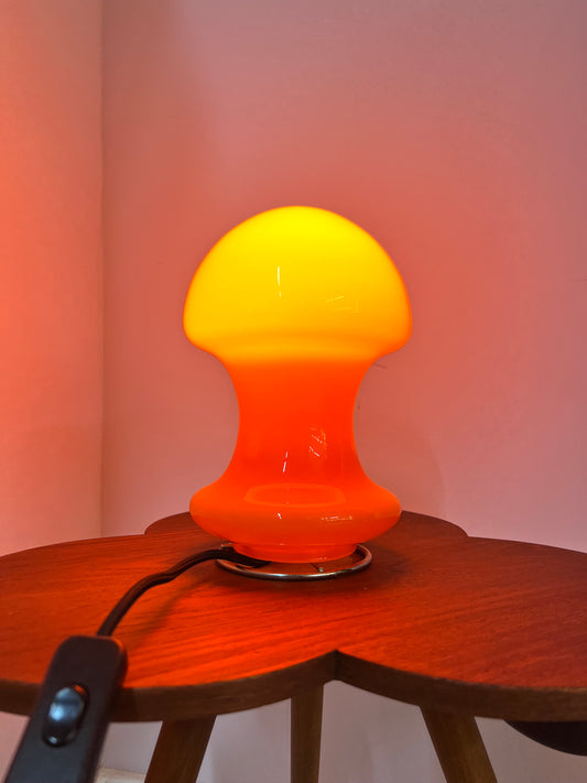 Tischlampe orange Glas aus Dänemark