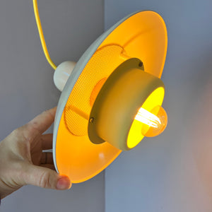 Lamellenlampe neu lackiert gelb creme