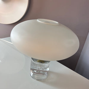 Tischlampe weiß Glas von Daum Nancy