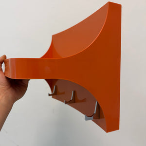 Wandregal orange Kunststoff mit Garderobenhaken