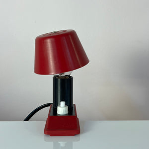 Klemmlampe rot mit Kunststoffschirm & Schalter von Elios