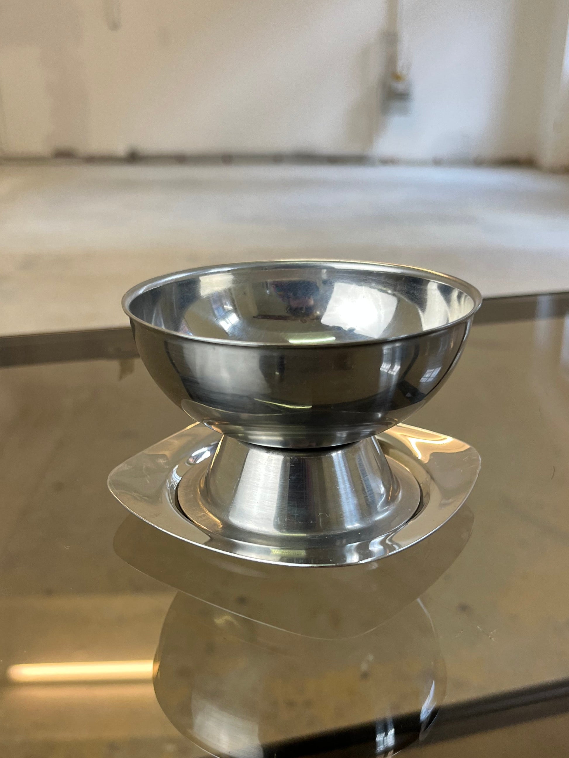 Set: 2x Eisschale mit Untersetzer Cromargan von WMF