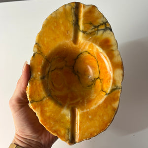 Aschenbecher gelb Alabaster aus Italien