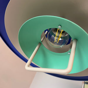 Lamellenlampe neu lackiert blau grün