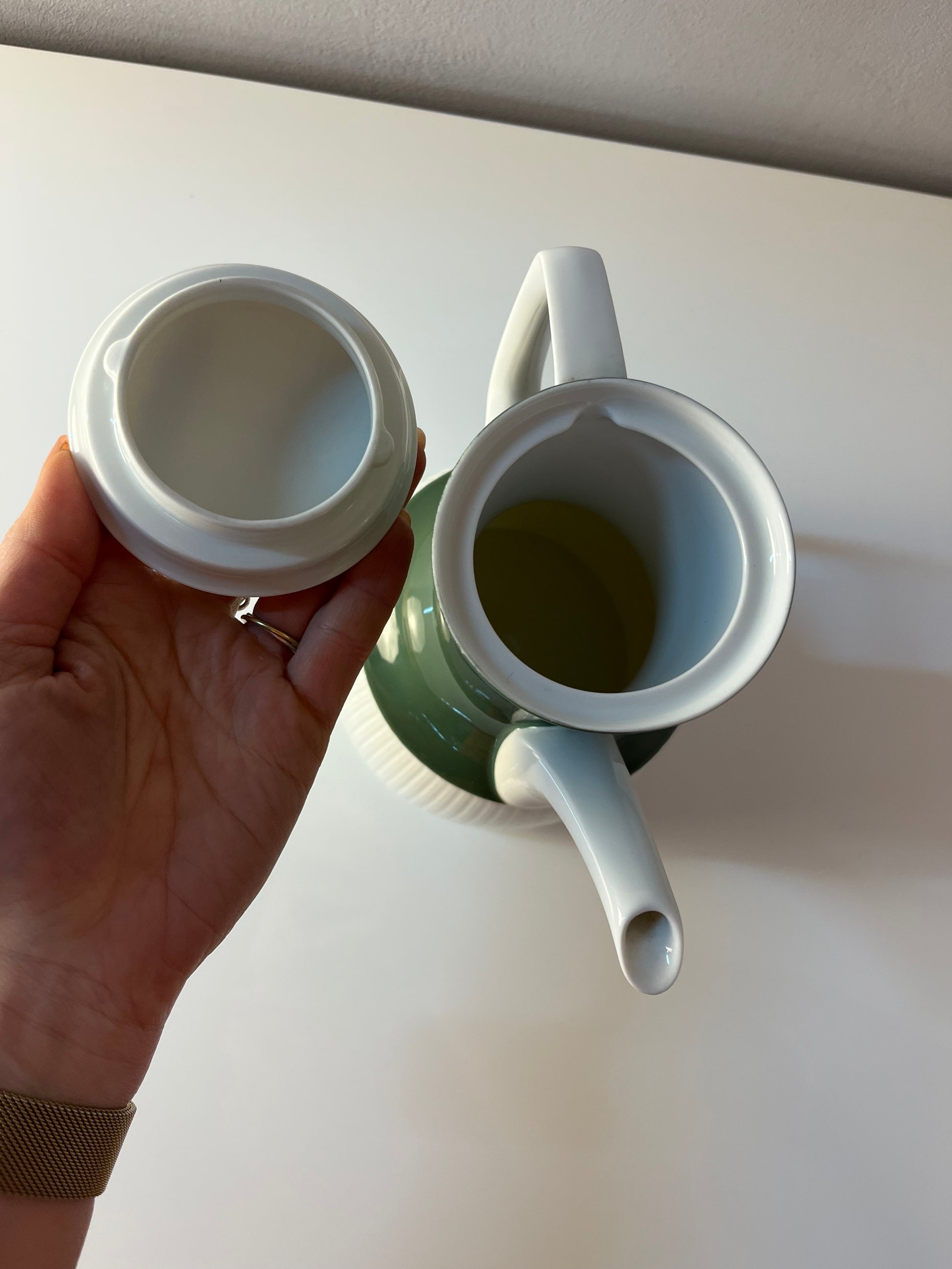 Kaffeekanne Modulation Secunda grün von Tapio Wirkkala für Rosenthal