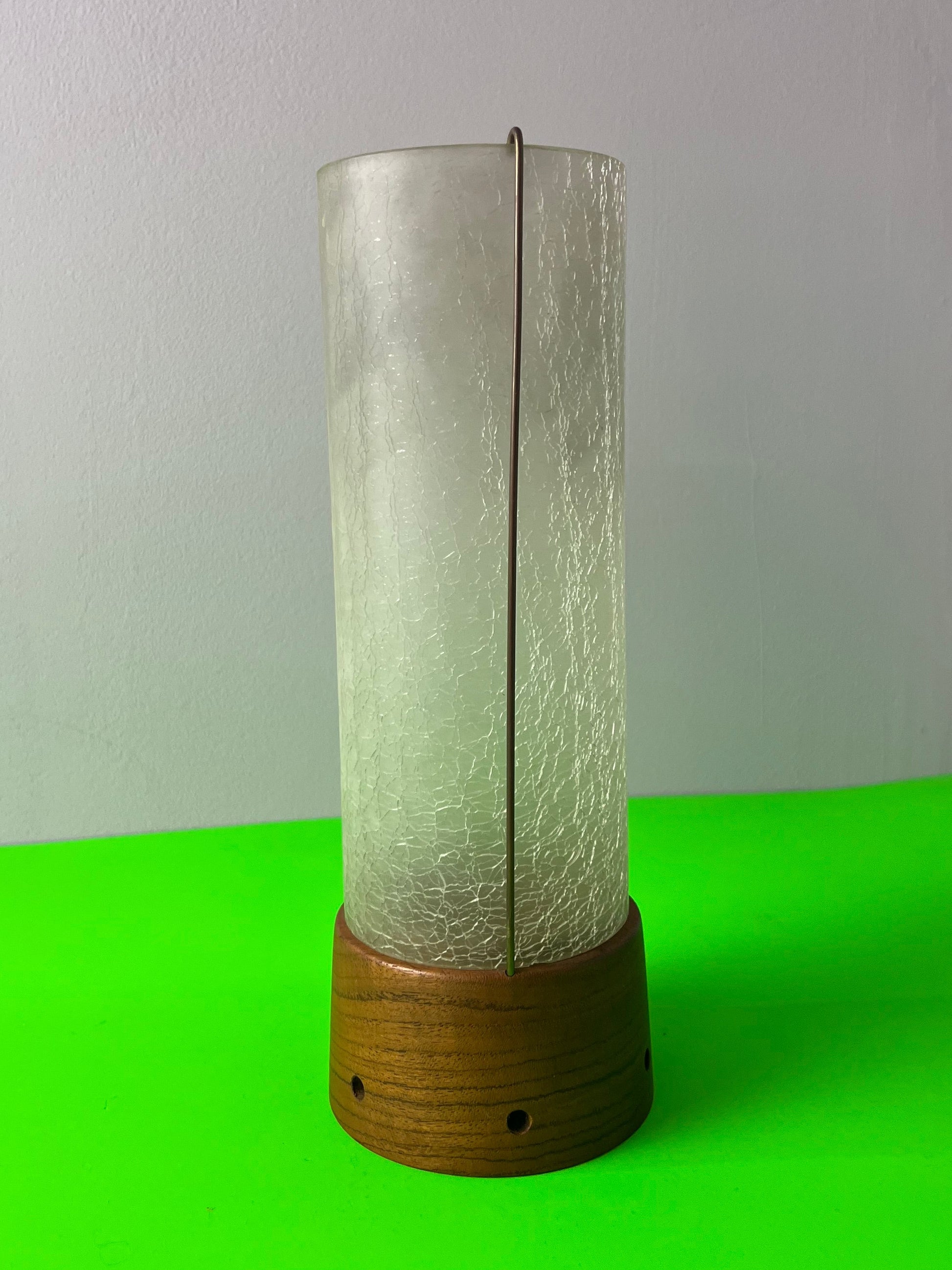 Windlicht Teak Glas