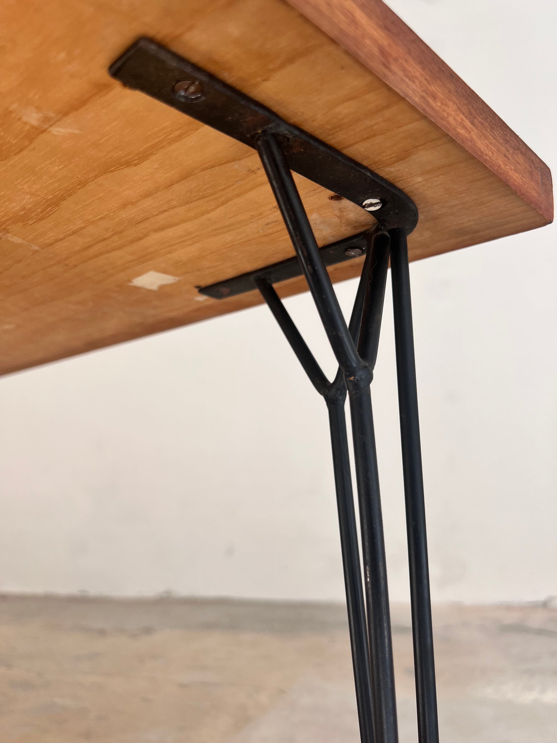 Esstisch Schreibtisch Teak mit original Hairpinlegs