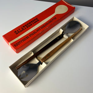 Salatbesteck Teak Edelstahl in Originalverpackung