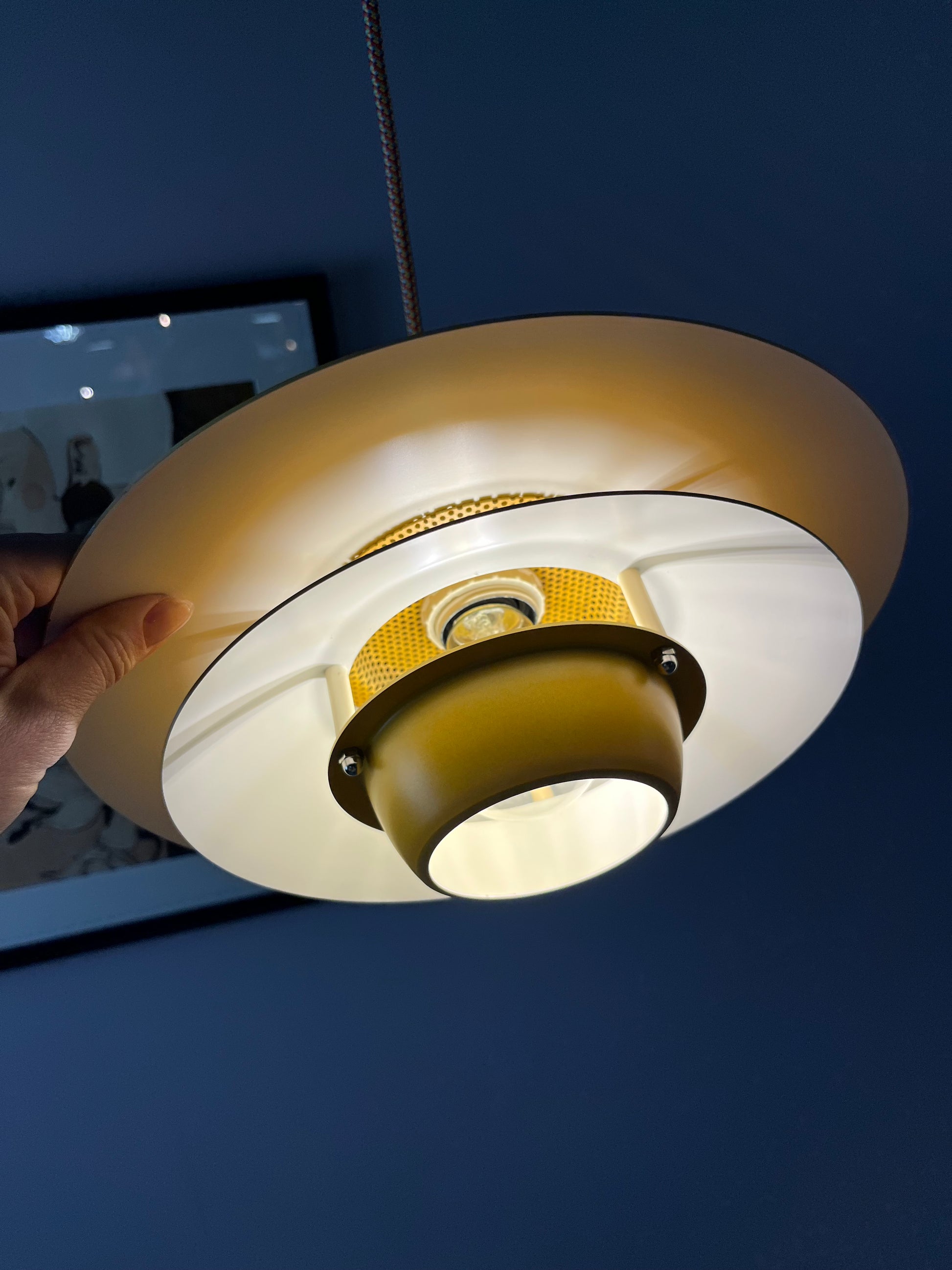 Lamellenlampe gelb aus Dänemark