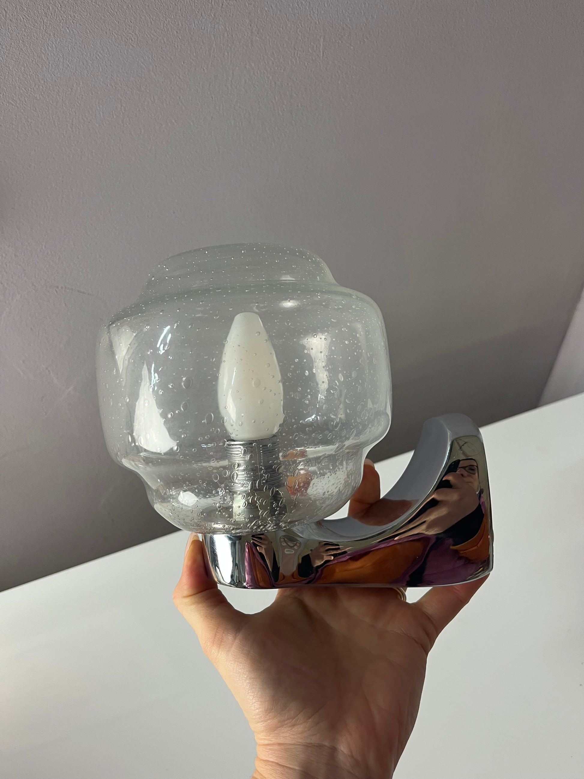 Wandlampe Einschlussglas Chrom von Novus in Originalverpackung