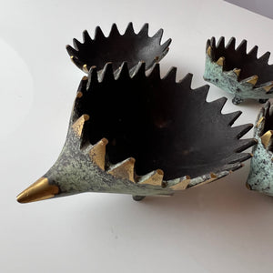Aschenbecher Igel Messing von Walter Bosse