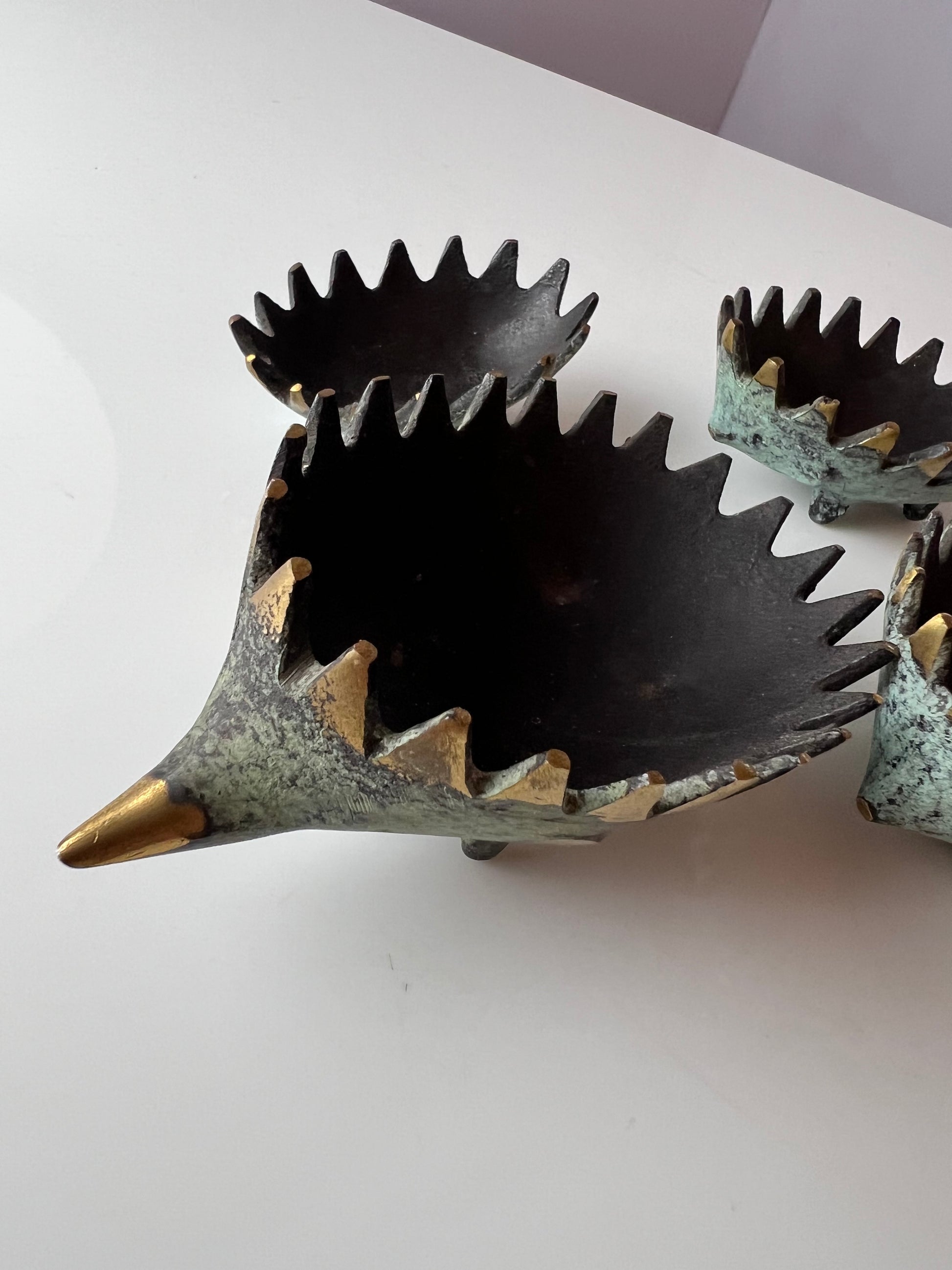 Aschenbecher Igel Messing von Walter Bosse