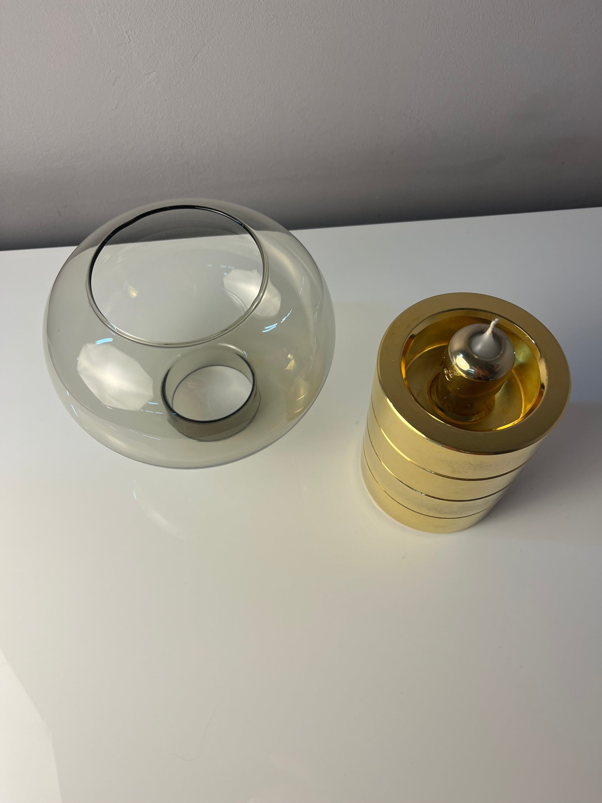 Kerzenständer Messing Rauchglas von FÖHL