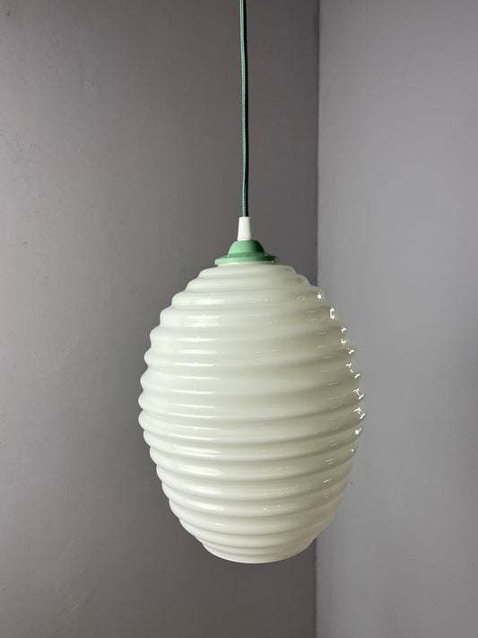 Hängelampe mint weiß Glas aus Dänemark