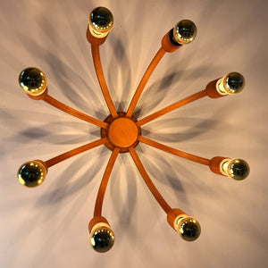 Achtarmige Wandlampe / Deckenlampe Teak von DOMUS