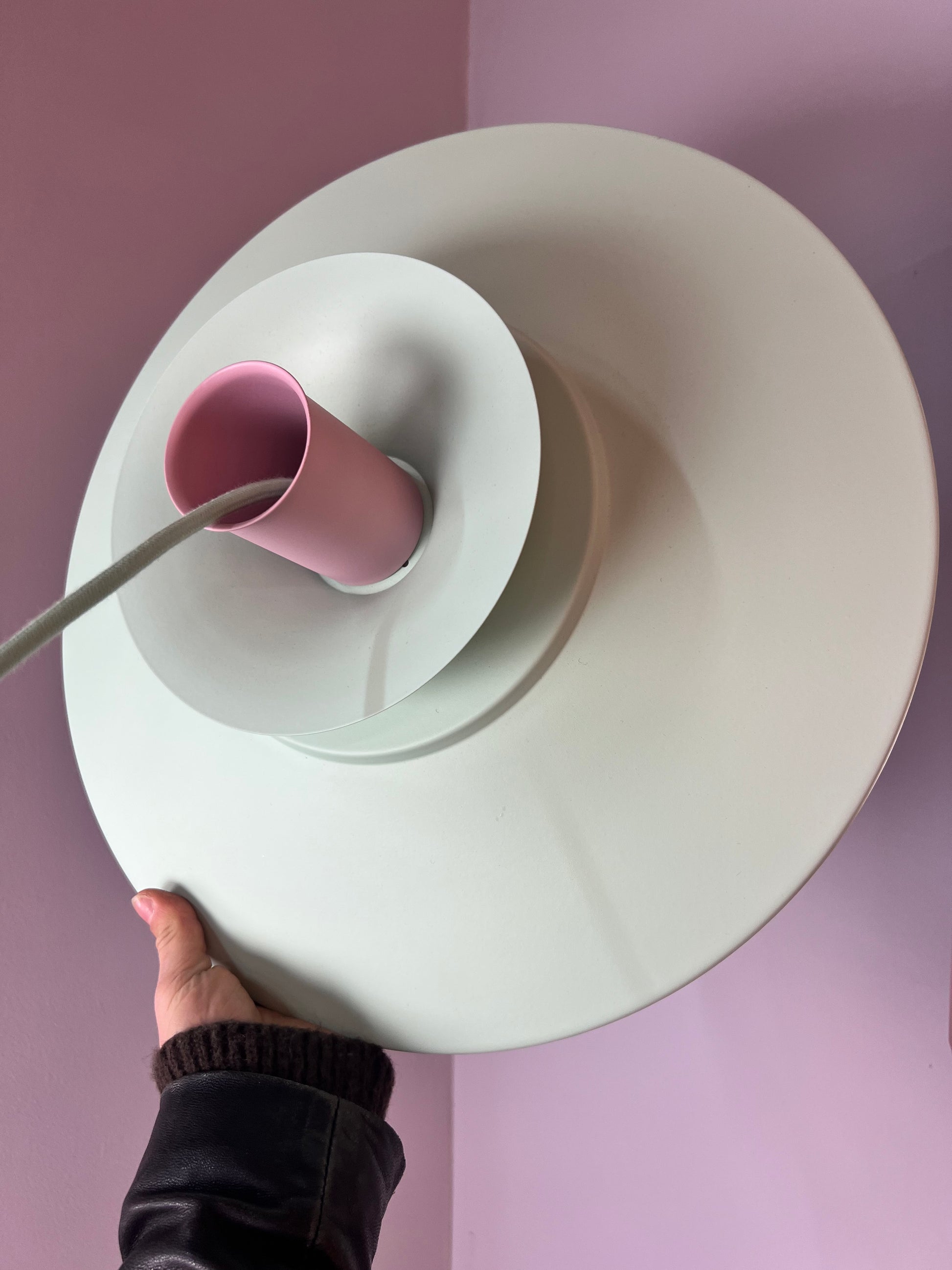 Lamellenlampe neu lackiert mint rosa
