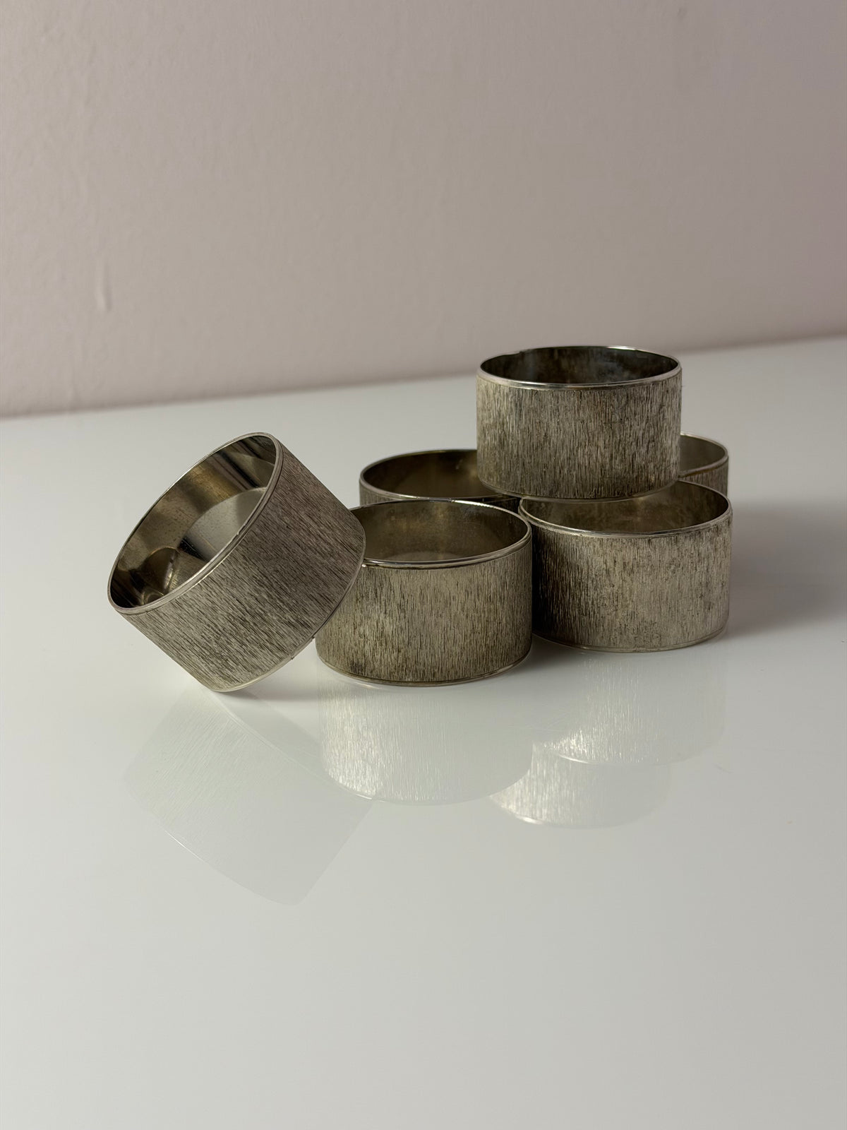 Set: 6x Serviettenring versilbert