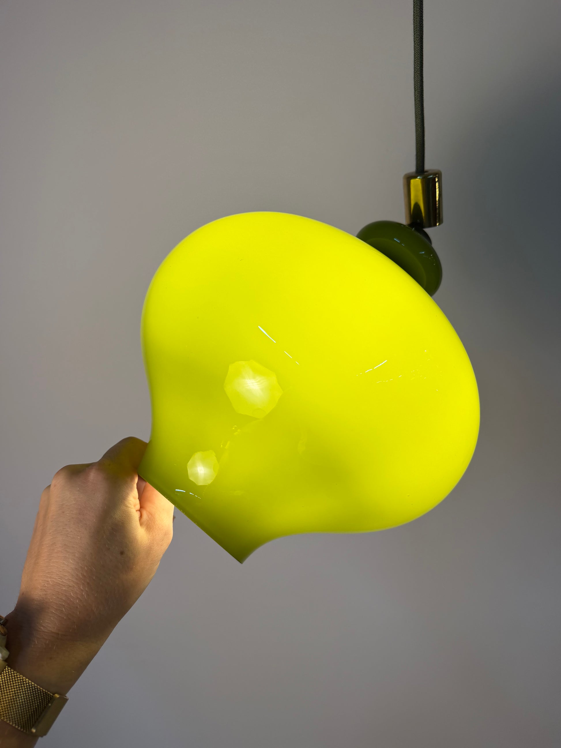 Hängelampe grün Glas von Hans-Agne Jakobsson für Staff