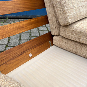 3-Sitzer Sofa Senator beige Wolle Teak von Ole Wanscher für Cado