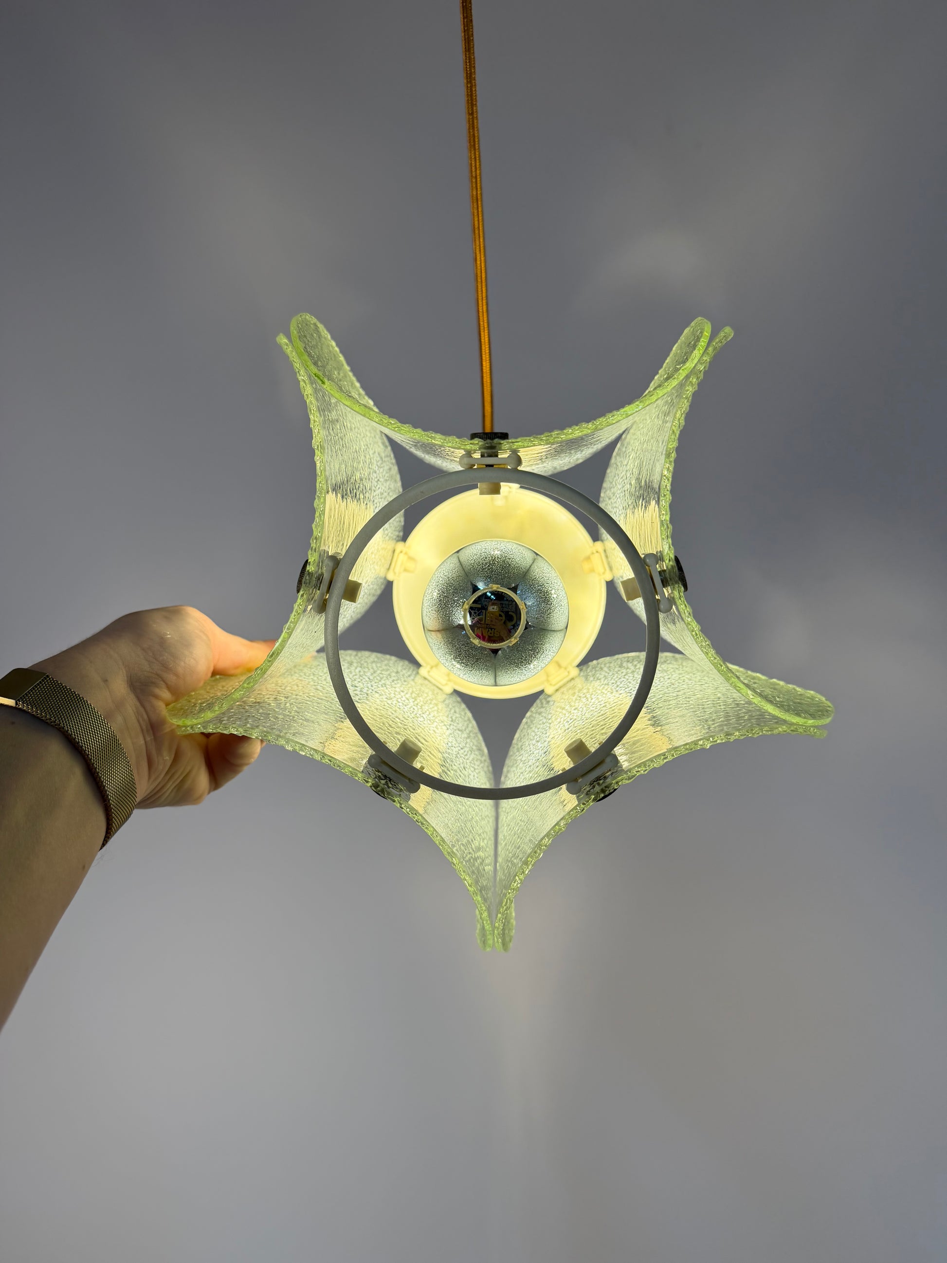 Hängelampe Pentagon Strukturglas aus Deutschland