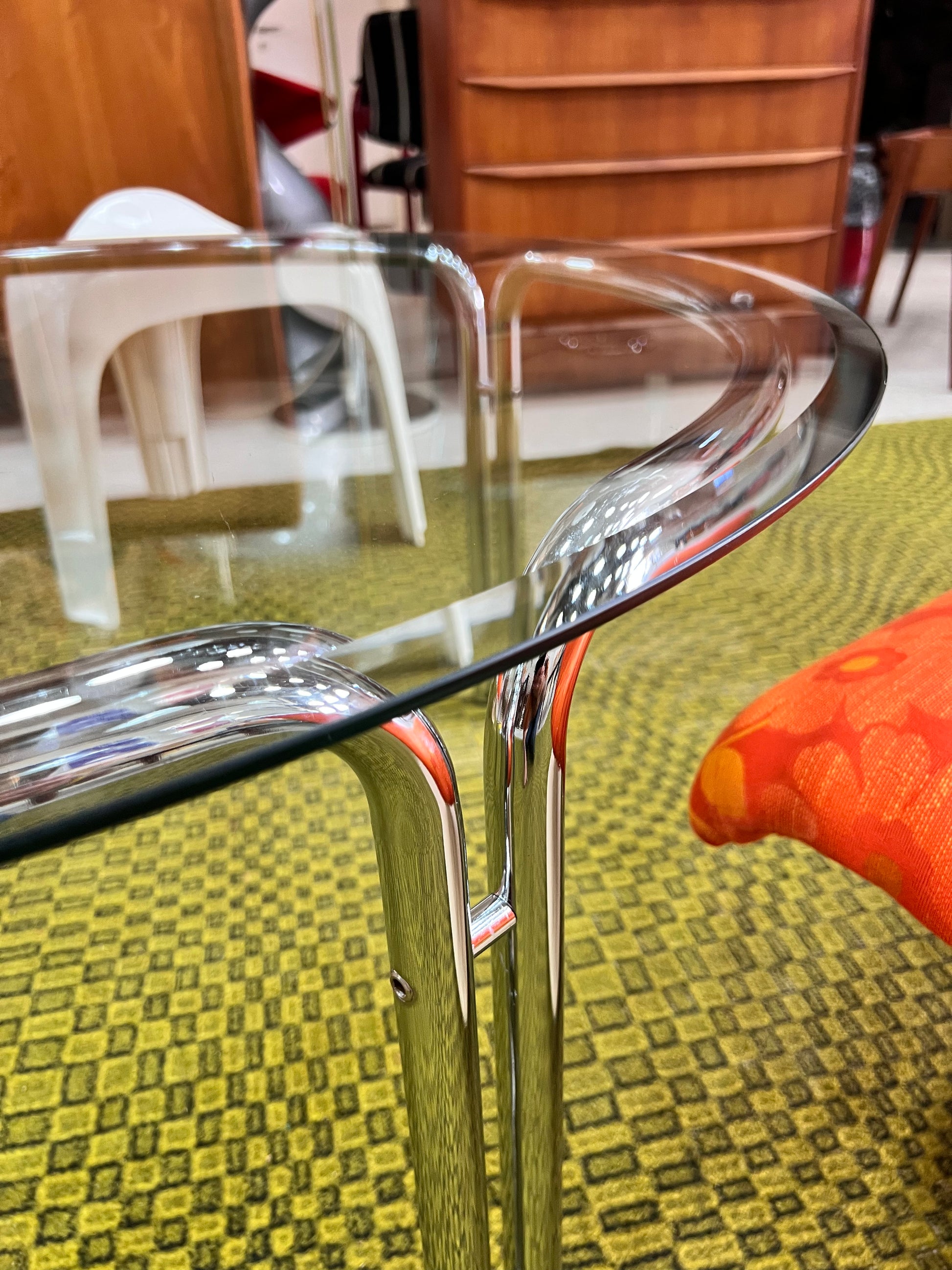 Couchtisch Glas & Chrom