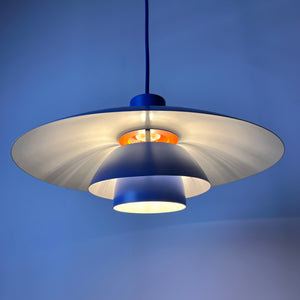 Lamellenlampe PH4 blau von Poul Henningsen für Louis Poulsen