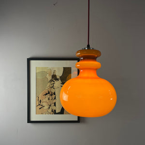 Hängelampe braun orange Glas