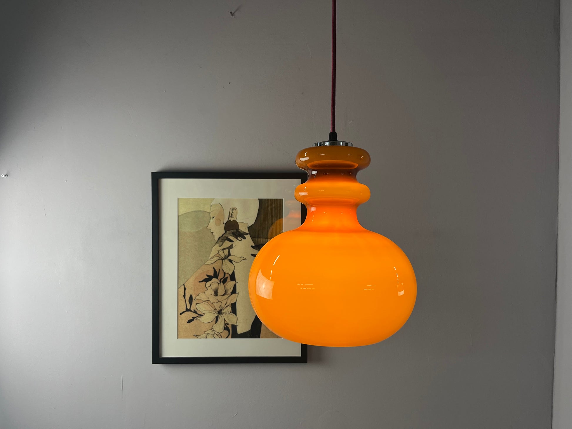 Hängelampe braun orange Glas