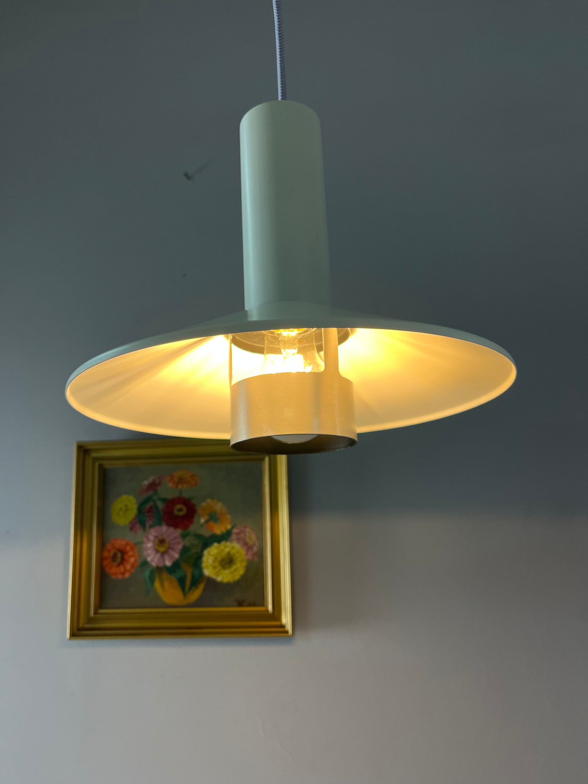 Hängelampe Modell 880 weiß silber von Schmidt’s Lampedesign