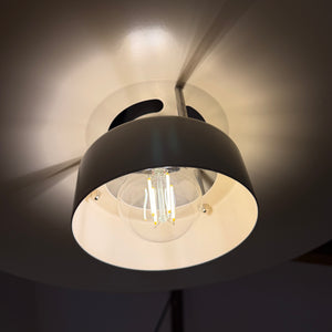 Lamellenlampe weiß mit blauem Akzentring aus Dänemark