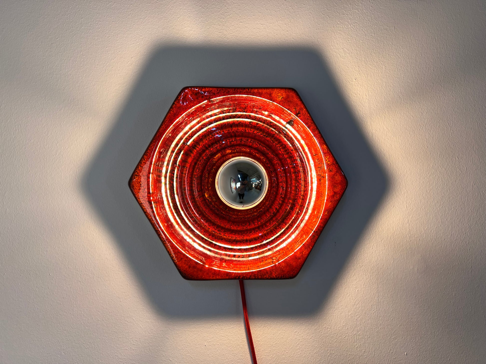 Wandlampe rot Keramik von Hustadt Leuchten