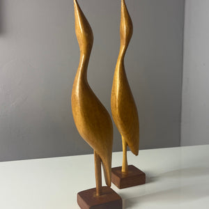 Set: 2 Kraniche Holz