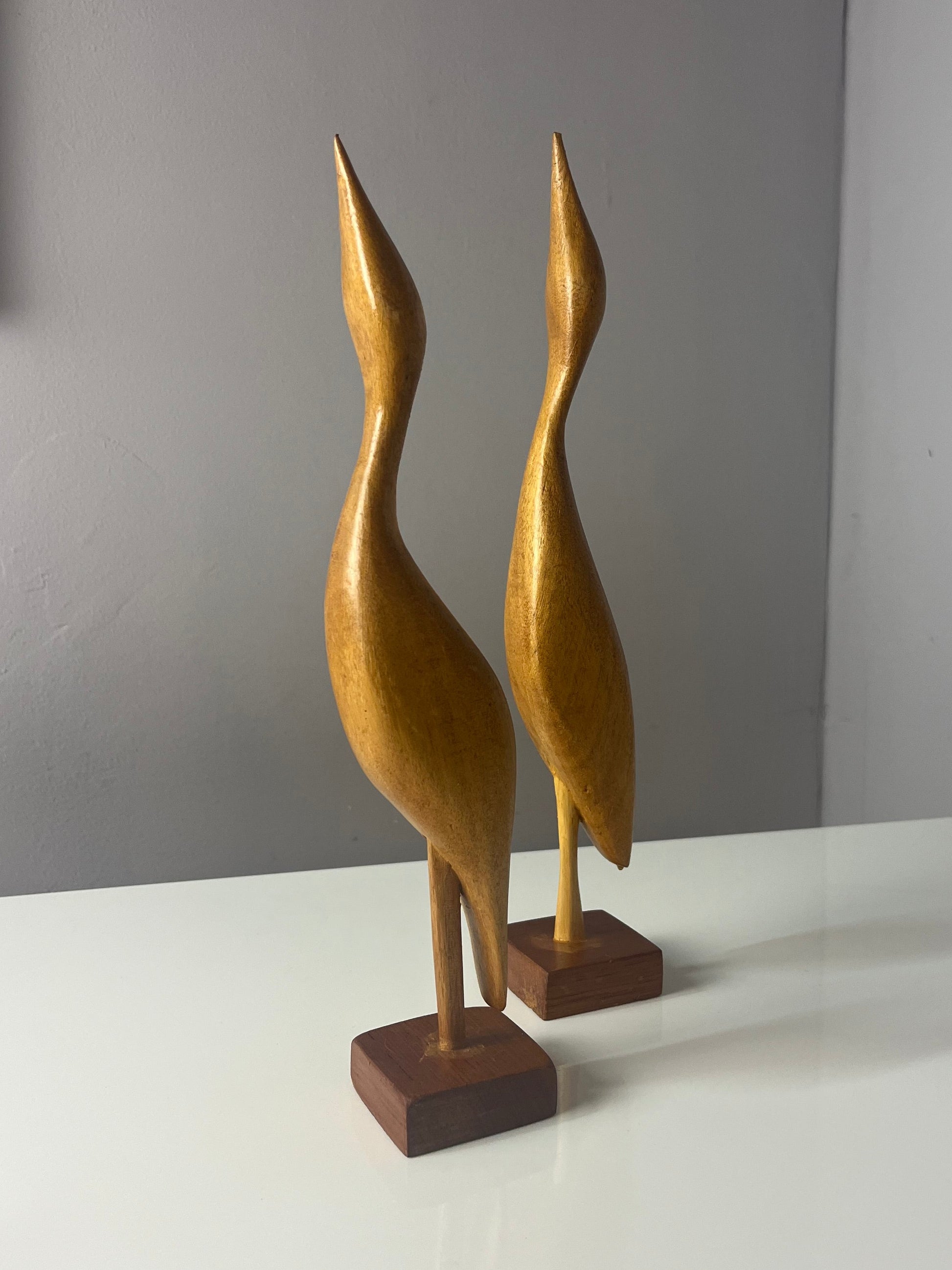 Set: 2 Kraniche Holz