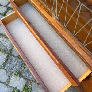 Highboard Teak mit Vitrine & Minibar aus Dänemark
