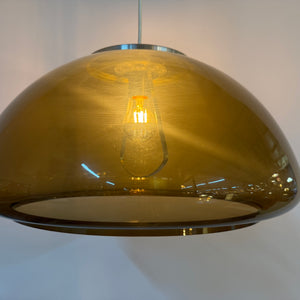 Hängelampe braun transparent Kunststoff