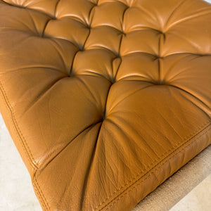 Hocker Modell Bore cognac Chrom von Noboru Nakamura für IKEA