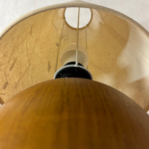 Kugeltischlampe Keramik mit Naturfaser Schirm