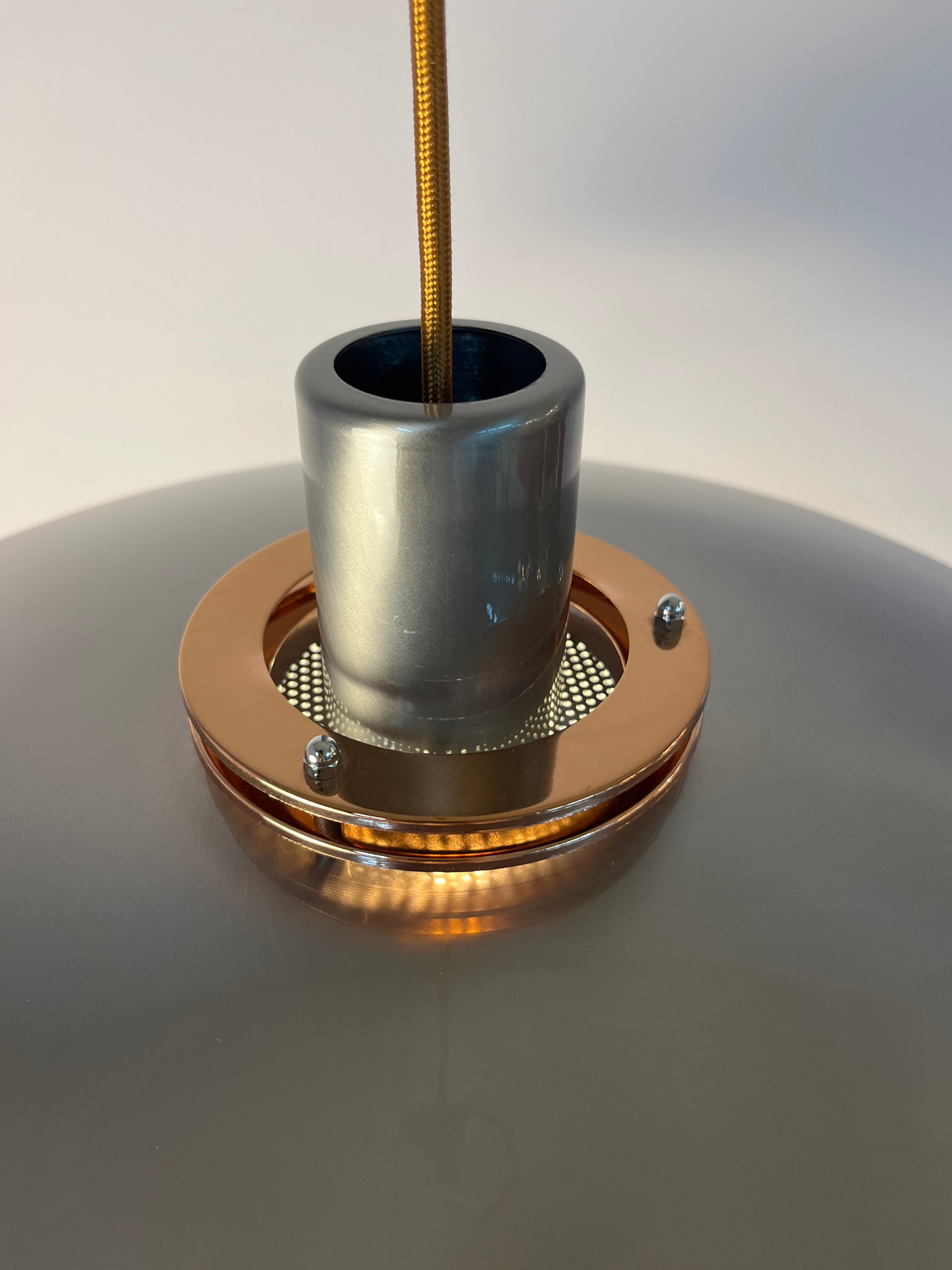 Große Lamellenlampe Leto silber kupfer von Top Lamper